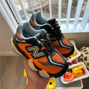 New Balance Kids Orange and Gray Athletic Sneakers